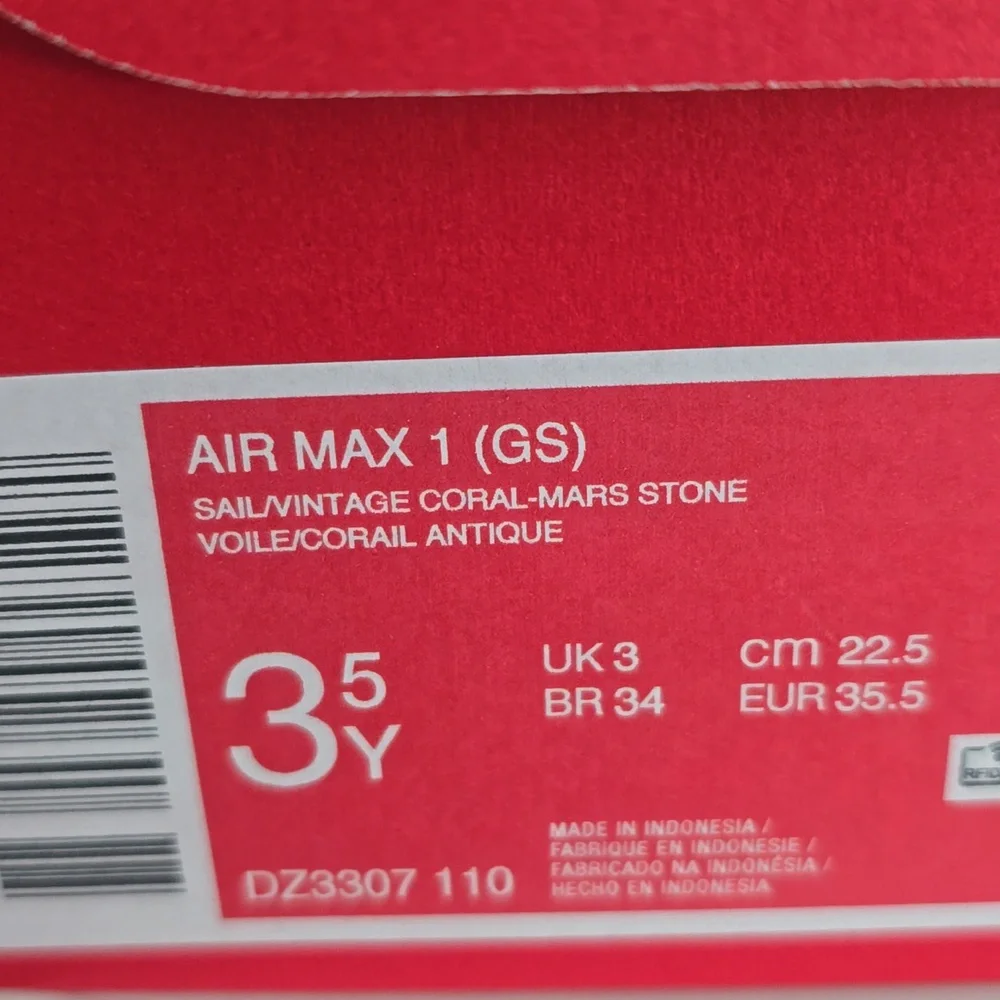 Brand NEW Nike Air Max Sneakers with Orange and Brown Accents - Boys Size 3.5 - Picture 5 of 5